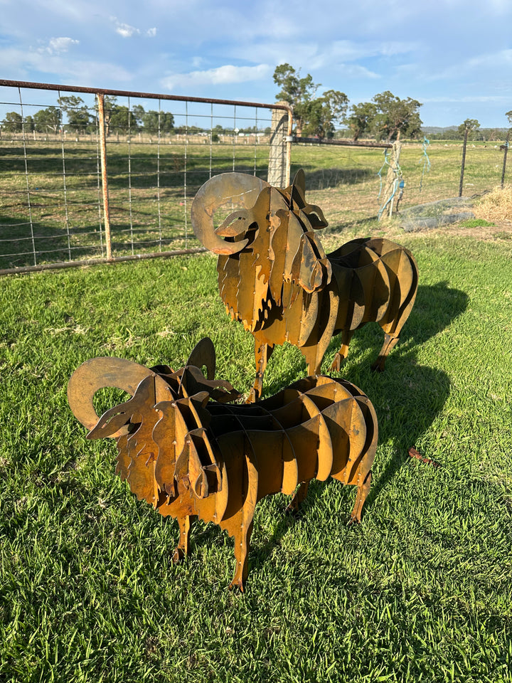 Ram - Metal garden Sculpture - Large Feature-Old n Dazed