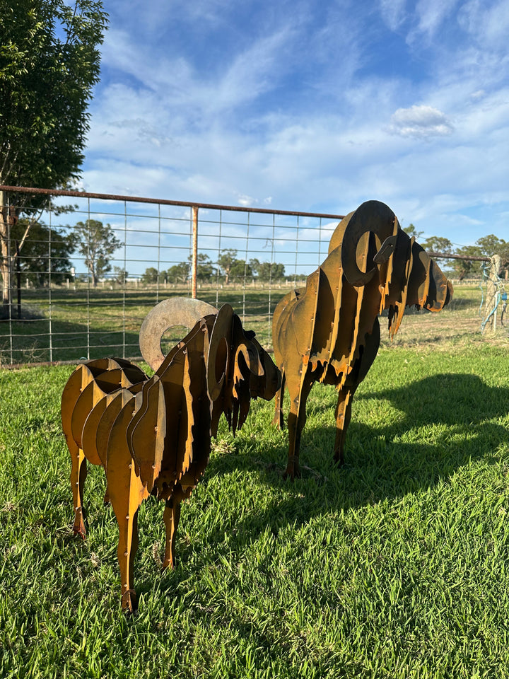 Ram - Metal garden Sculpture - Large Feature-Old n Dazed