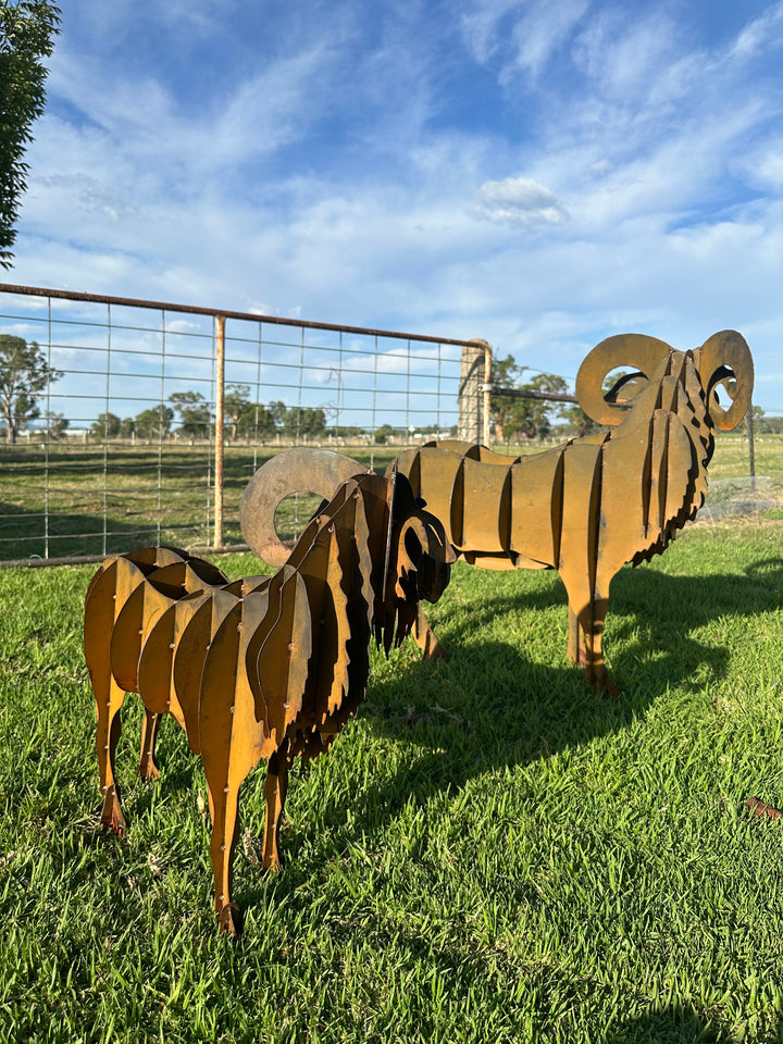 Ram - Metal garden Sculpture - Large Feature-Old n Dazed