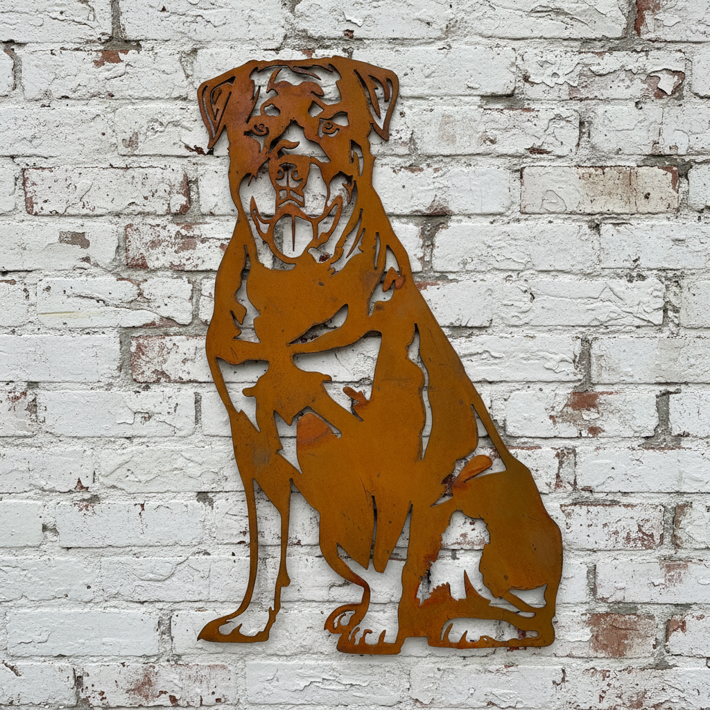 Rottweiler Dog Metal Wall Art - Garden Art