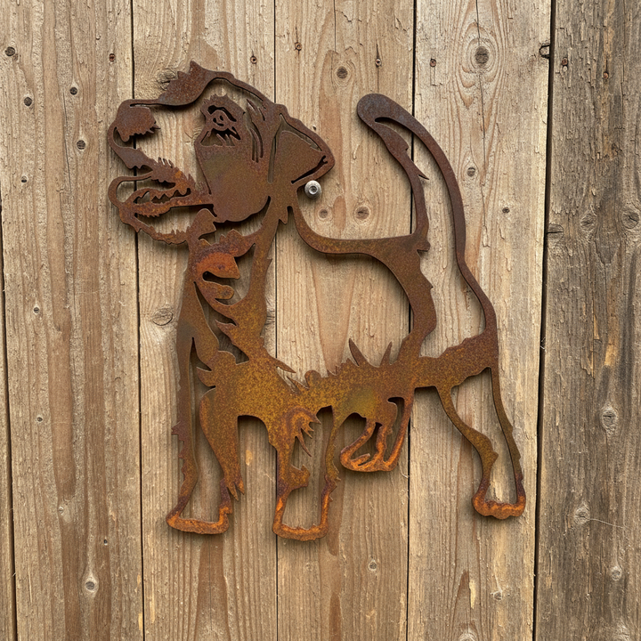 Rough Coat Jack Russel Metal Wall Art - Dog Garden Art