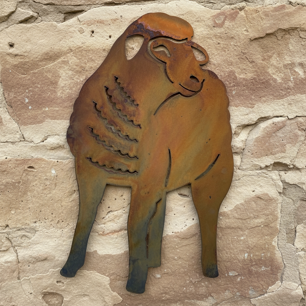 Sheep front view Metal Wall Art