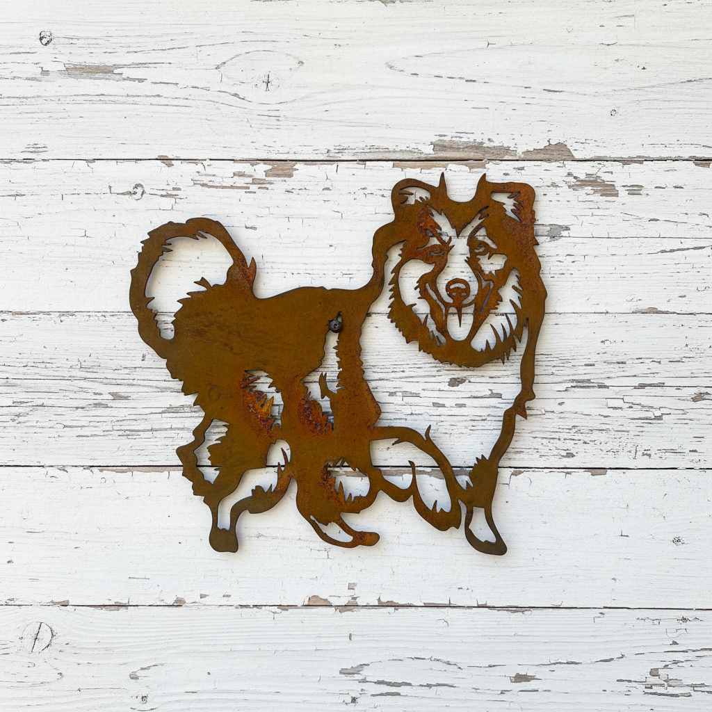 Shetland Sheep Dog Sheltie Metal Wall Art and Garden Art
