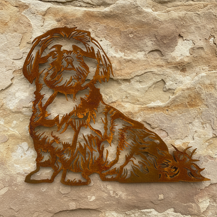 Shih Tzu Dog Metal Wall Art - Garden Art