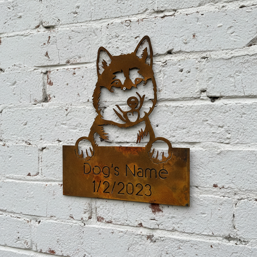 Siberian Husky - Dog Memorial Plaque - Metal Art