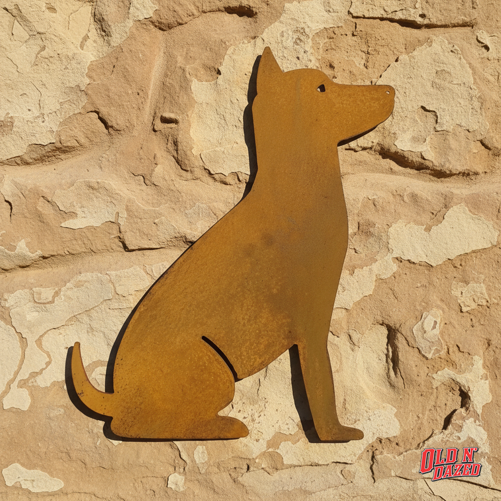 Sitting Dog Metal Wall Art