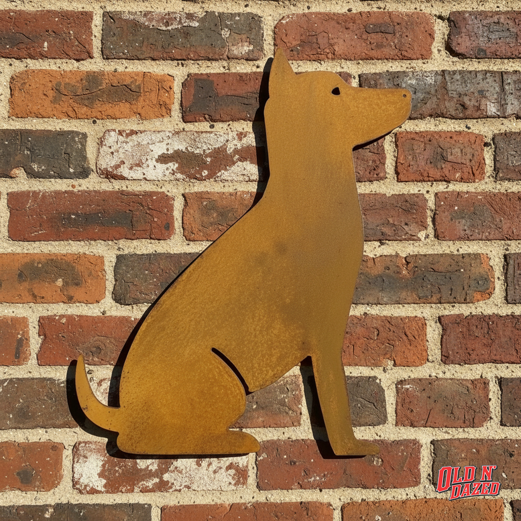 Sitting Dog Metal Wall Art
