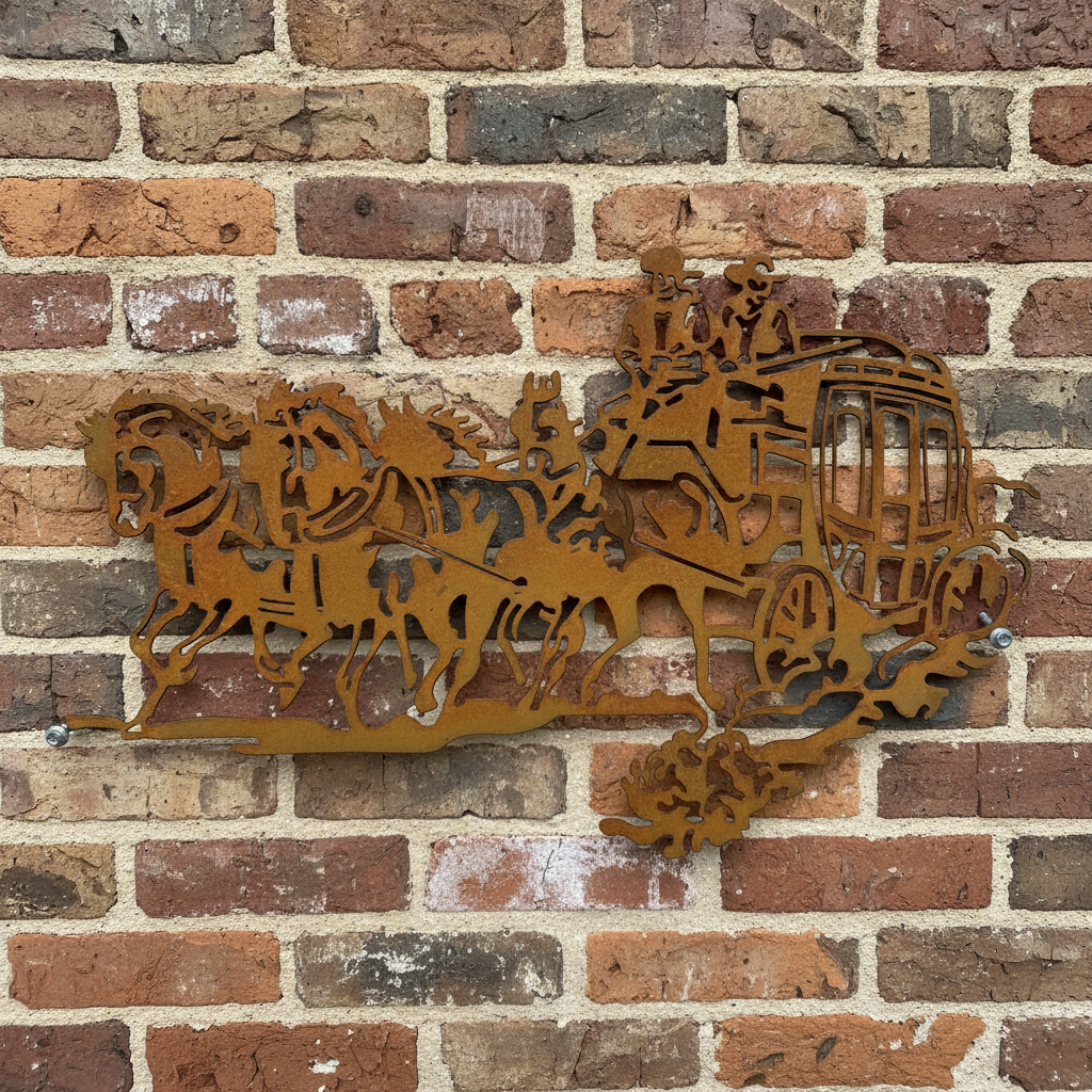 Stage Coach Metal Wall Art