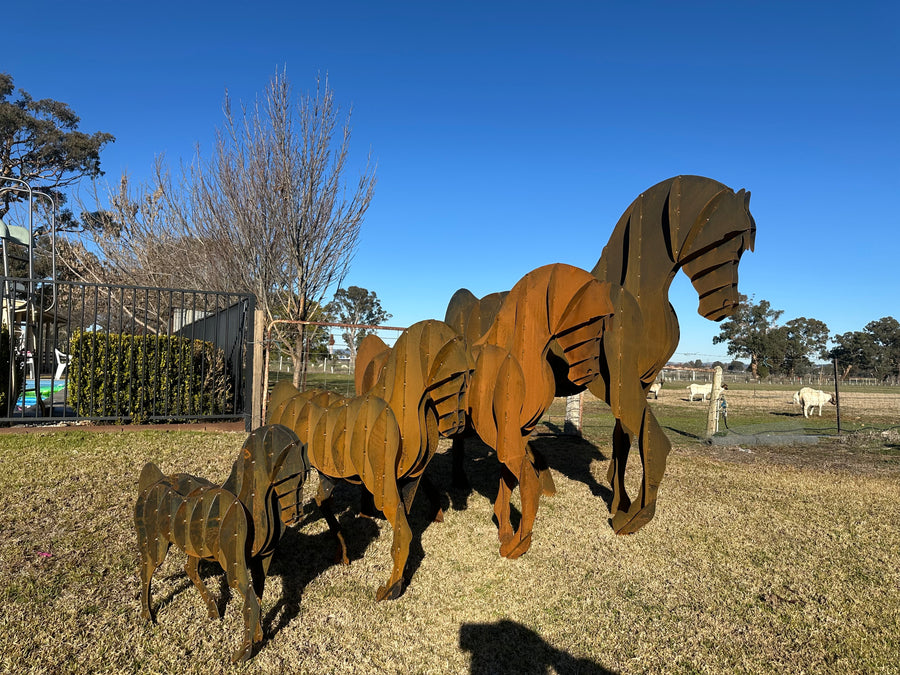 Steel Stride – Metal Horse Sculpture (4 Sizes Available)-Old n Dazed