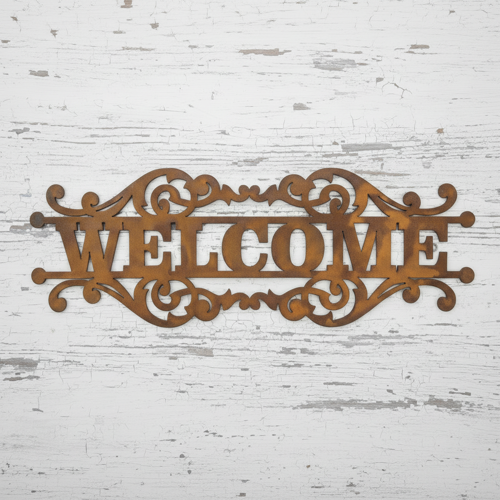 Welcome Sign (custom wording available) Metal Wall Art