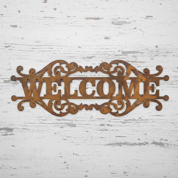 Welcome Sign (custom wording available) Metal Wall Art