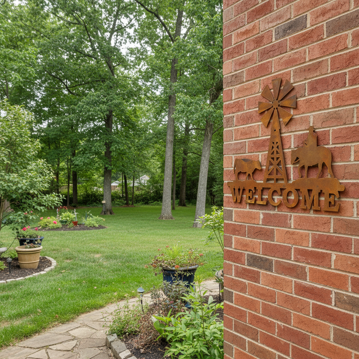 Welcome Windmill Wind mill Metal Wall Art