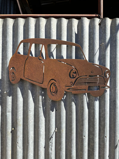 1970's Morris Mini Cooper Metal Wall Art-Old n Dazed