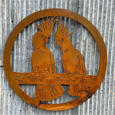 2 Cockatoo Round Wall Art-Old n Dazed
