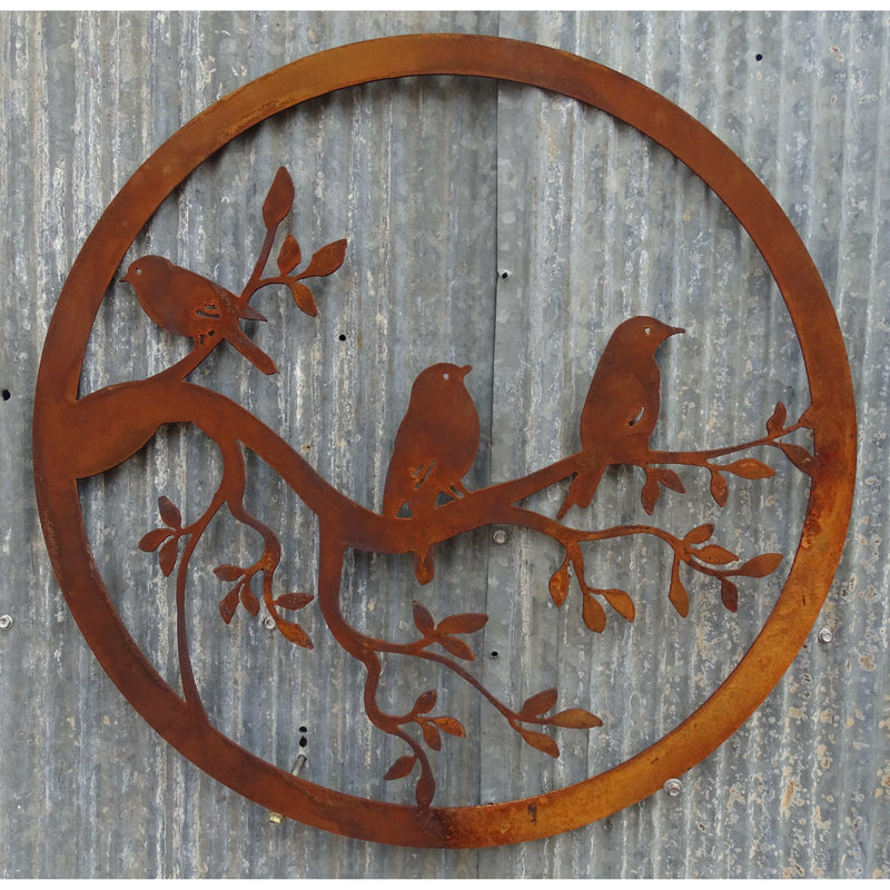 3 Birds in a Circle Metal Wall Art-Old n Dazed