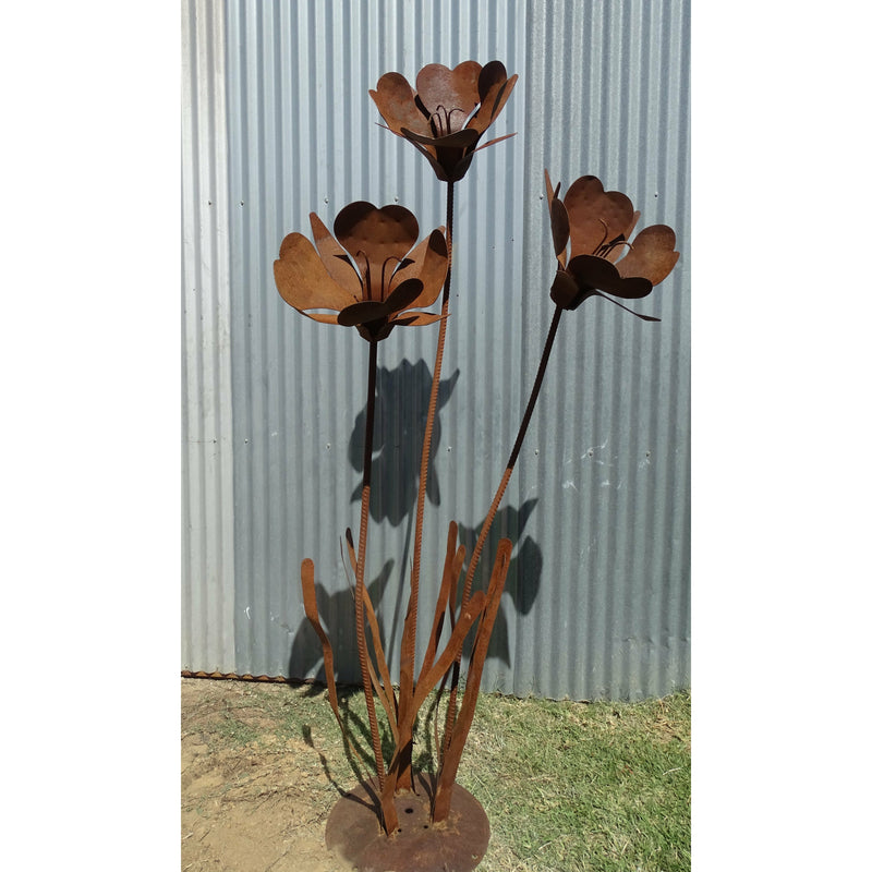 3 Flower Arrangement (large) Metal Garden Art-Old n Dazed