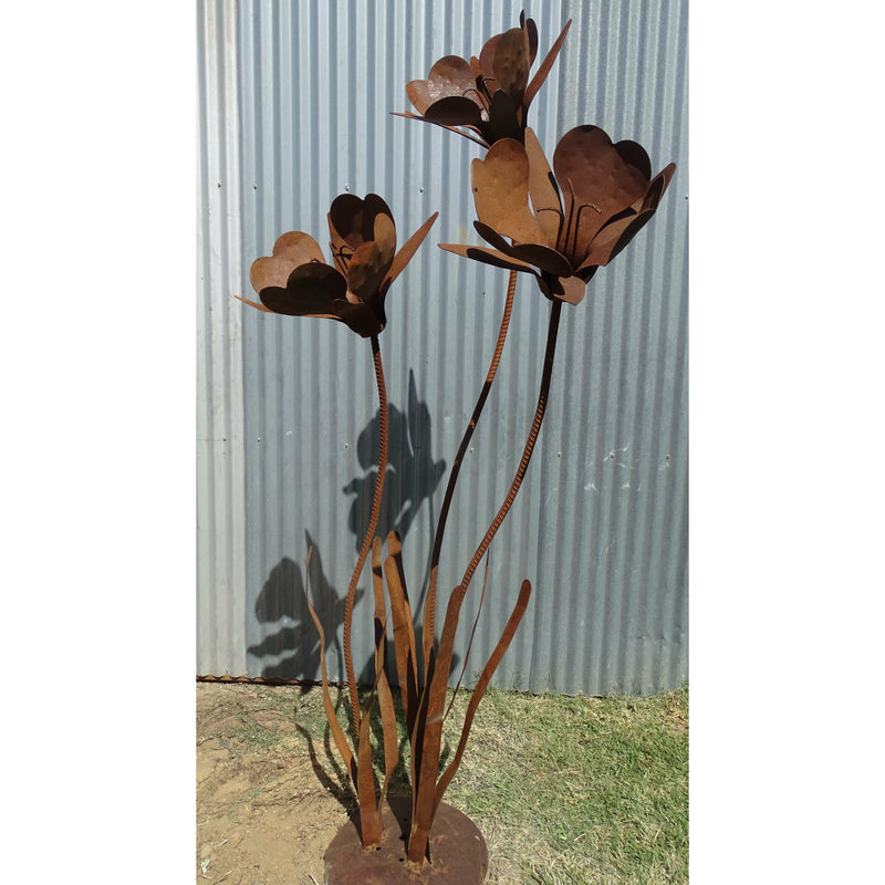 3 Flower Arrangement (large) Metal Garden Art-Old n Dazed