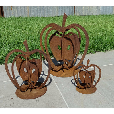 3d Apples Small Sizes(3 sizes available) Metal Garden Art-Old n Dazed