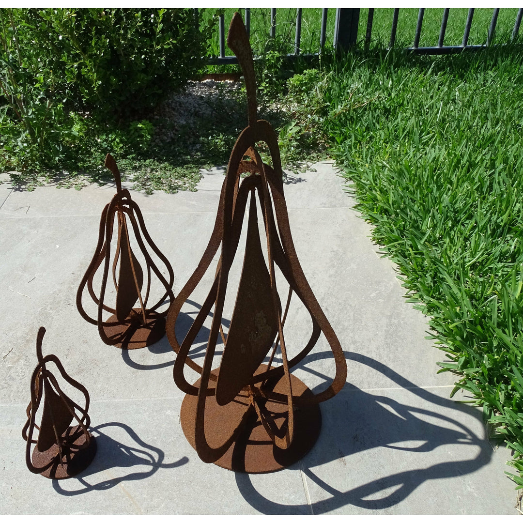 3d Pears Small Sizes (3 sizes available)Metal Garden Art-Old n Dazed