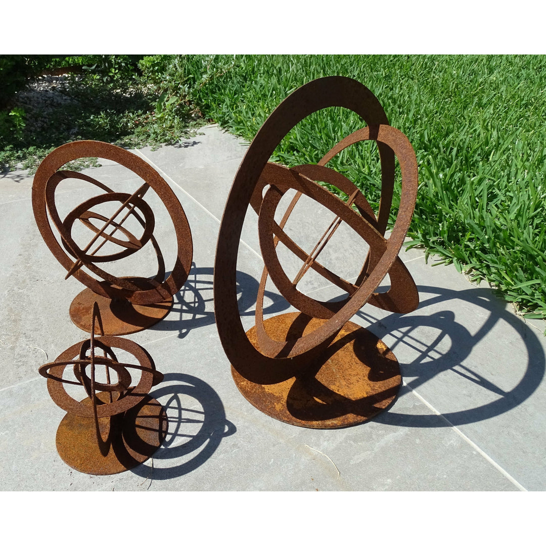 3d Sphere Sculpture Small Sizes (3 sizes available) - Metal Garden Art-Old n Dazed