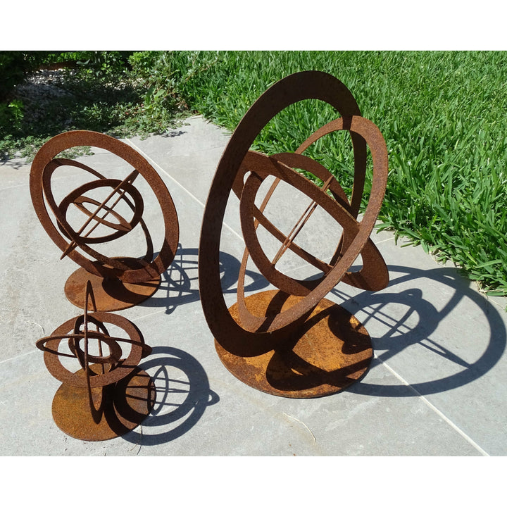 3d Sphere Sculpture Small Sizes (3 sizes available) - Metal Garden Art-Old n Dazed