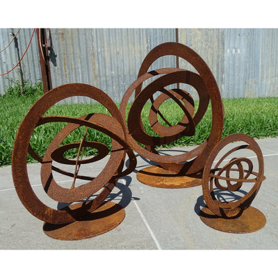 3d Sphere Sculpture Small Sizes (3 sizes available) - Metal Garden Art-Old n Dazed