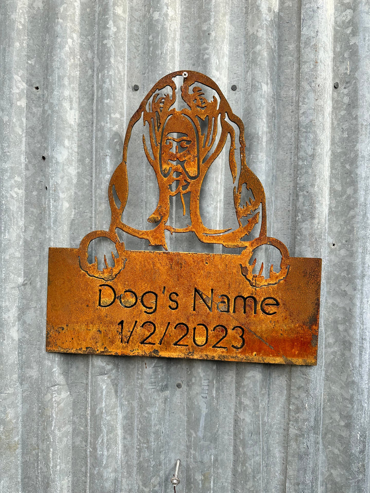 Basset Hound - Dog Memorial Plaque - Metal Art-Old n Dazed