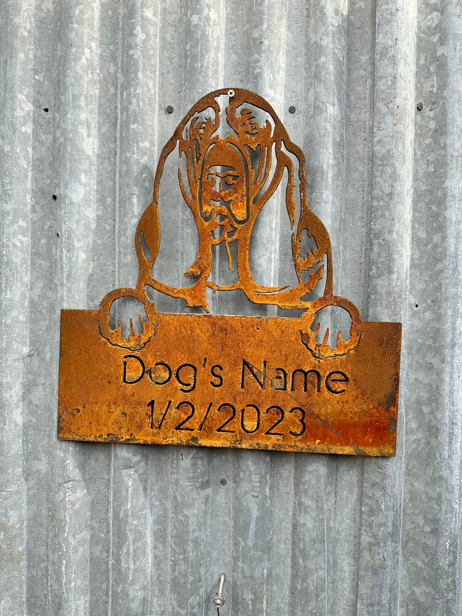 Basset Hound - Dog Memorial Plaque - Metal Art-Old n Dazed