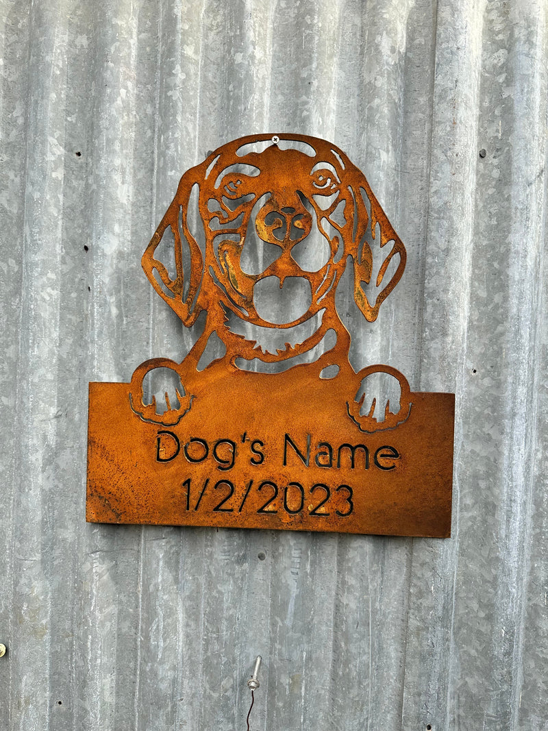 Beagle - Dog Memorial Plaque - Metal Art-Old n Dazed