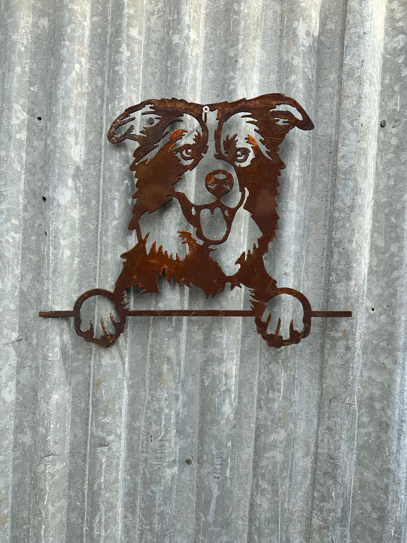 Border Collie - Dog Memorial Plaque - Metal Art-Old n Dazed
