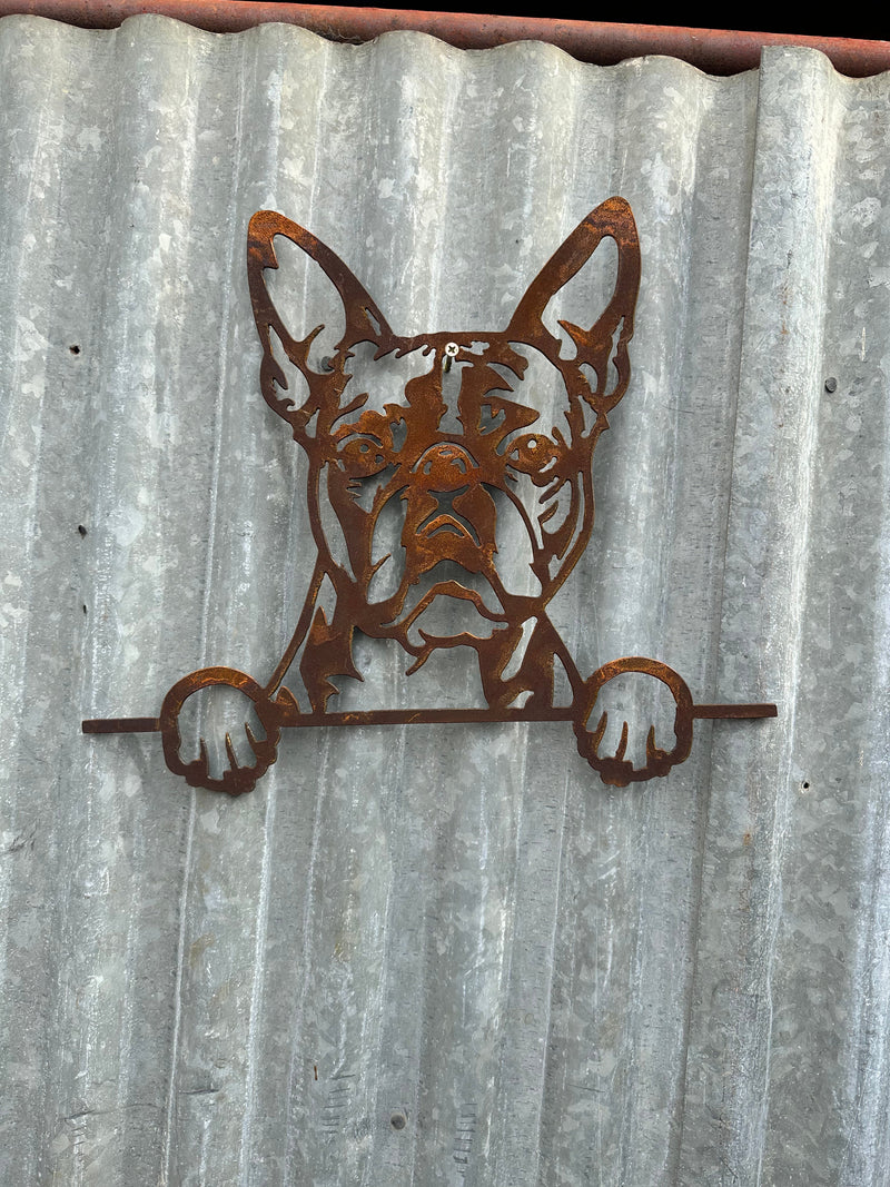 Boston Terrier - Dog Memorial Plaque - Metal Art-Old n Dazed