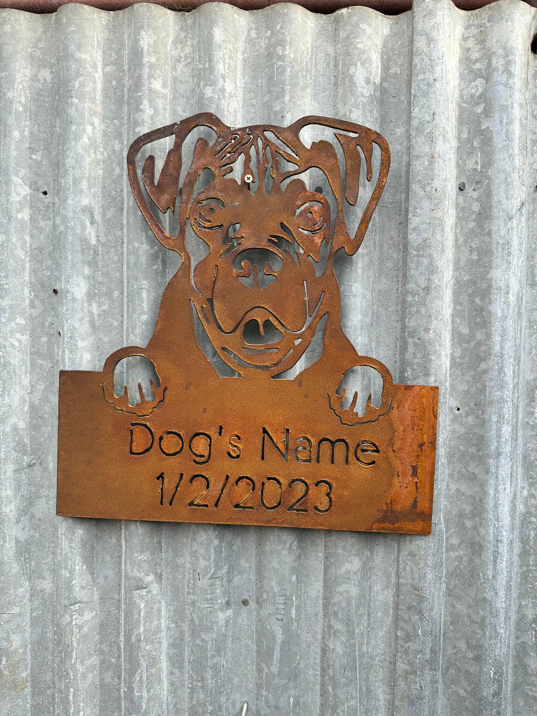 Boxer - Dog Memorial Plaque - Metal Art-Old n Dazed