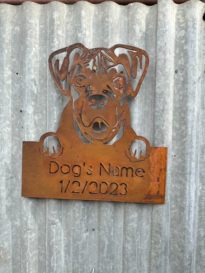 Boxer - Dog Memorial Plaque - Metal Art-Old n Dazed
