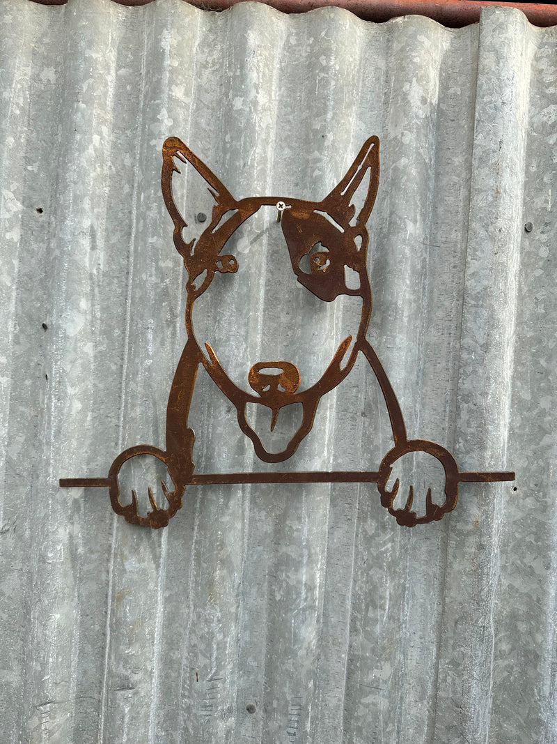 Bull Terrier - Dog Memorial Plaque - Metal Art-Old n Dazed