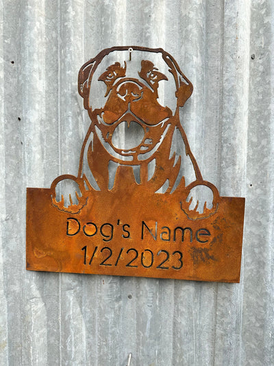 Bullmastiff - Dog Memorial Plaque - Metal Art-Old n Dazed