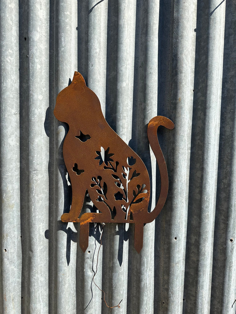 Cat Metal Wall Art - Garden Art-Old n Dazed