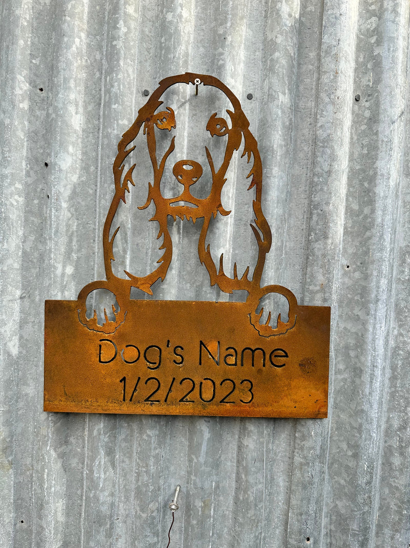 Cocker Spaniel - Dog Memorial Plaque - Metal Art-Old n Dazed