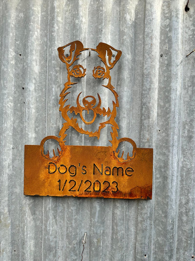 Fox Terrier - Dog Memorial Plaque - Metal Art-Old n Dazed