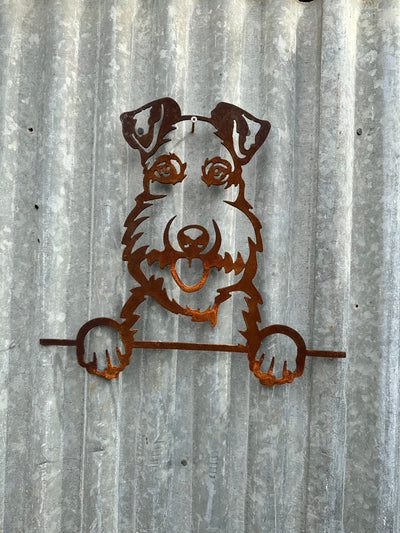 Fox Terrier - Dog Memorial Plaque - Metal Art-Old n Dazed