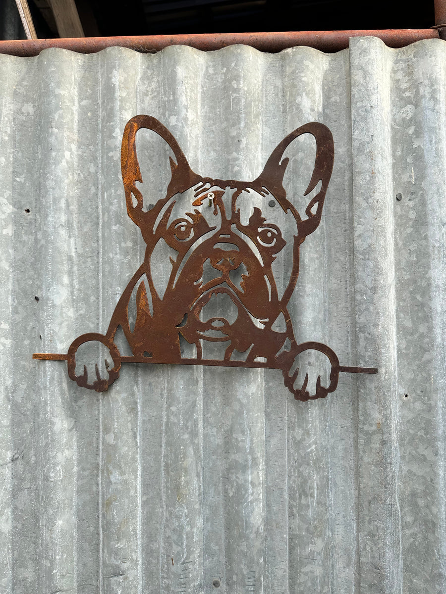 French Bulldog - Dog Memorial Plaque - Metal Art-Old n Dazed