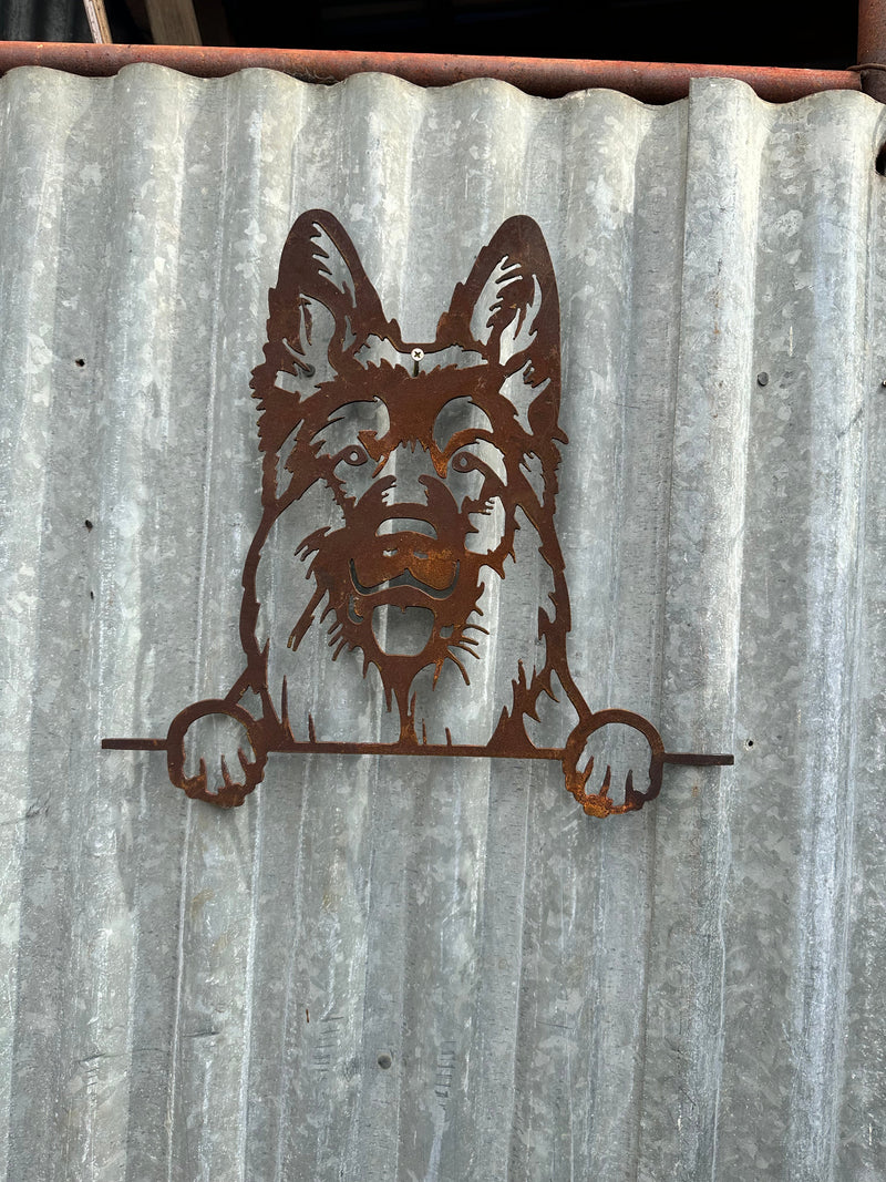 German Shepherd - Dog Memorial Plaque - Metal Art-Old n Dazed