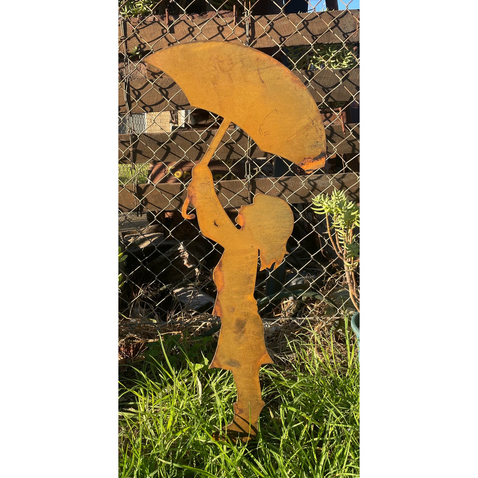 Girl with Umbrella Garden art-Old n Dazed