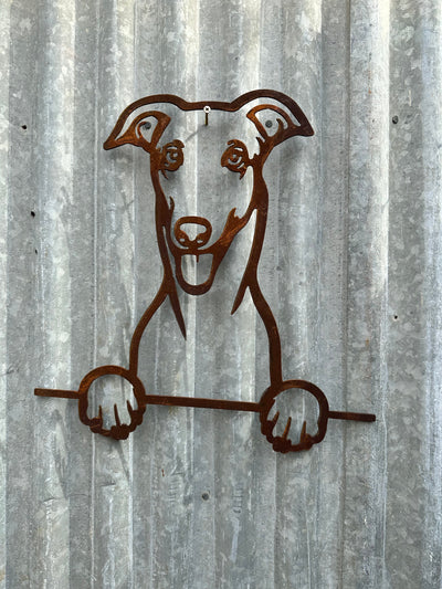 Grey Hound - Dog Memorial Plaque - Metal Art-Old n Dazed