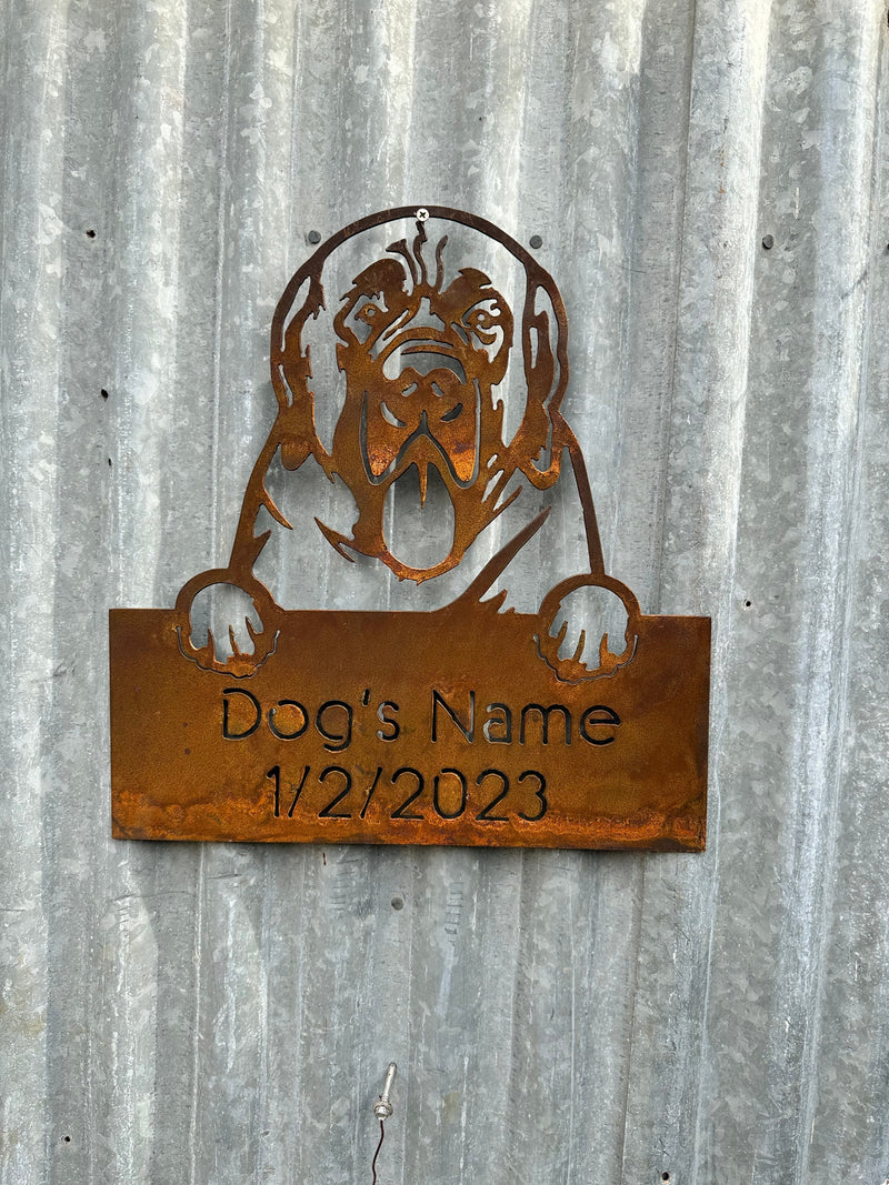 Mastiff - Dog Memorial Plaque - Metal Art-Old n Dazed