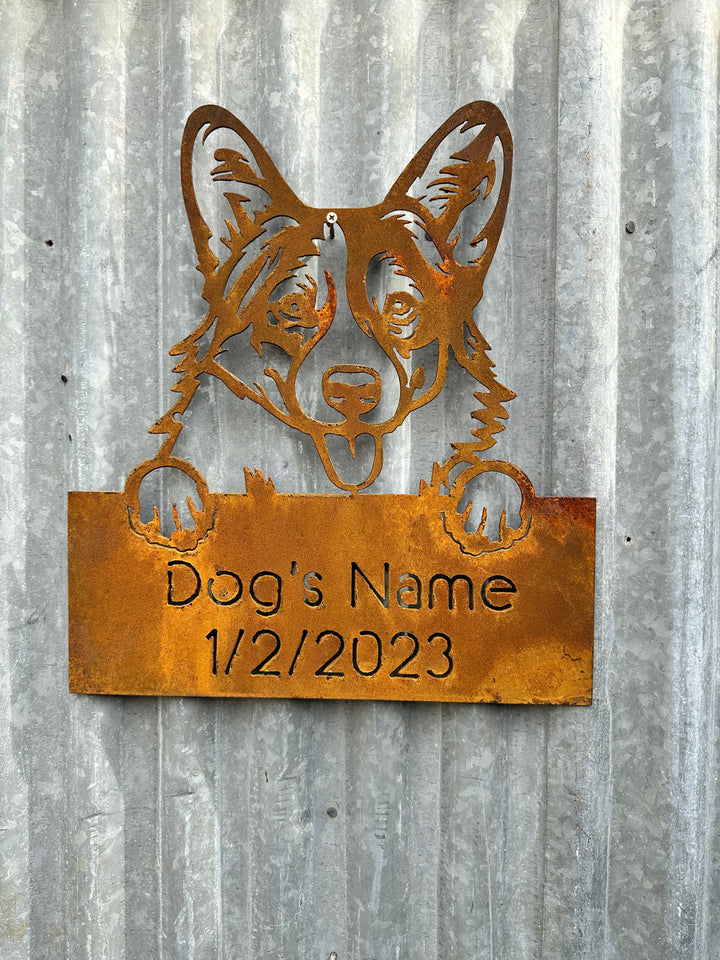 Pembroke Welsh Corgi - Dog Memorial Plaque - Metal Art-Old n Dazed
