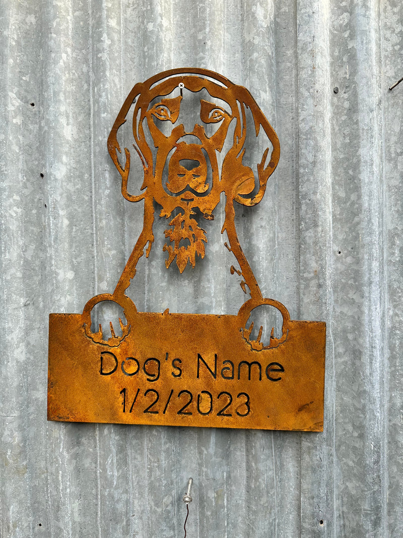 Pointer - Dog Memorial Plaque - Metal Art-Old n Dazed