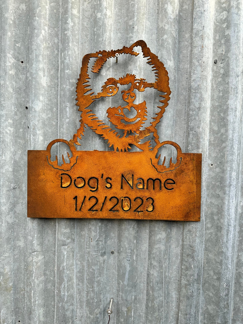 Pomeranian - Dog Memorial Plaque - Metal Art-Old n Dazed