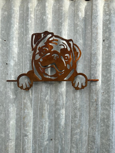 Pug - Dog Memorial Plaque - Metal Art-Old n Dazed