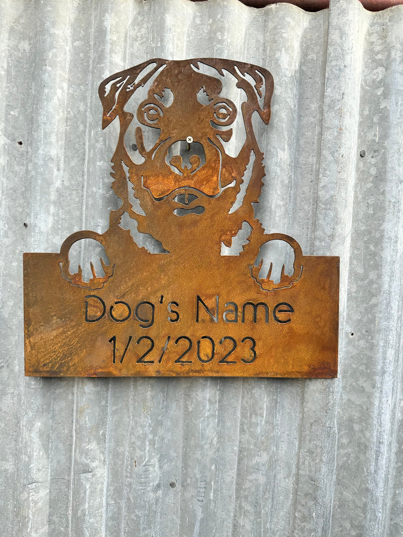Rottweiler - Dog Memorial Plaque - Metal Art-Old n Dazed