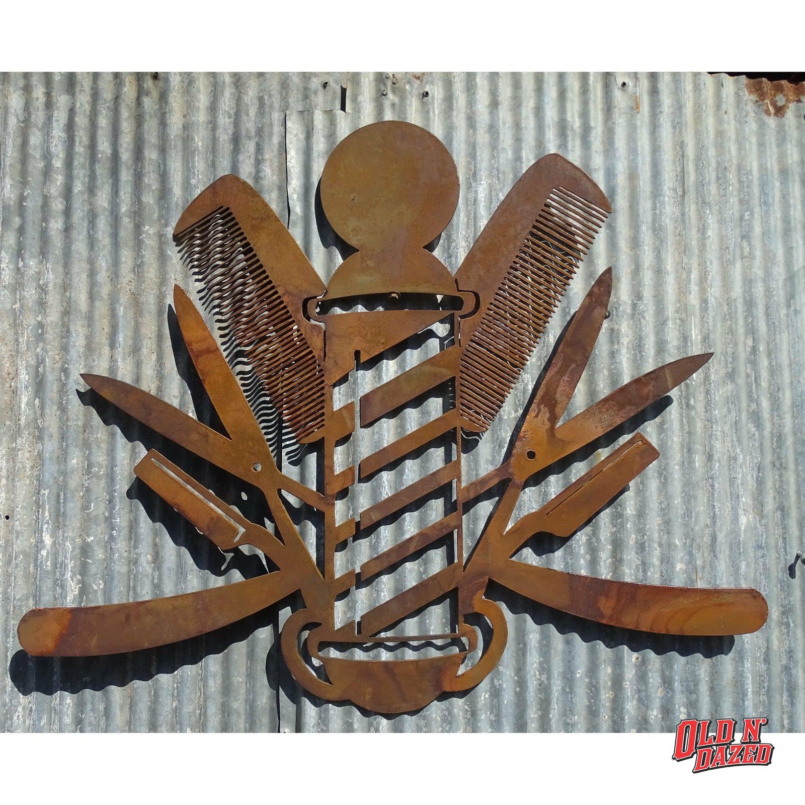 Barber Pole Metal Wall Art
